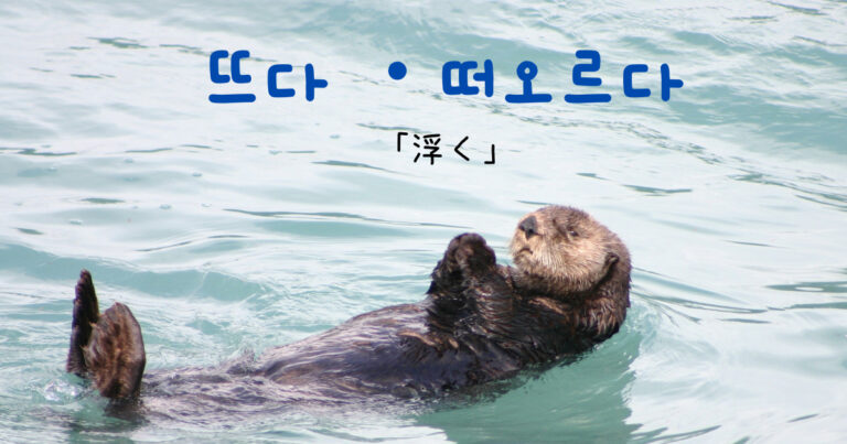 韓国語で「浮く」뜨다 ・떠오르다|GeojeD